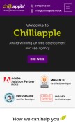 How chilliapple.co.uk looks like on a mobile device such as an iPhone.