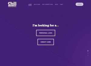 How chillmoney.ie looks like on a tablet such as an iPad.