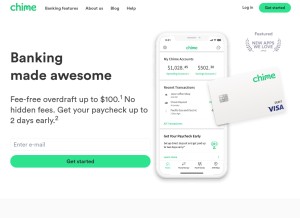 How chimecard.com looks like on a tablet such as an iPad.