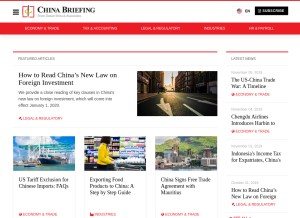 How china-briefing.com looks like on a tablet such as an iPad.