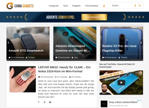 How china-gadgets.de looks like on a tablet such as an iPad.