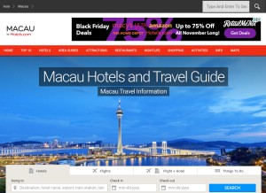 How china-macau.com looks like on a tablet such as an iPad.