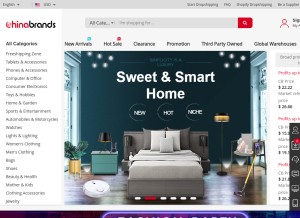 How chinabrands.com looks like on a tablet such as an iPad.