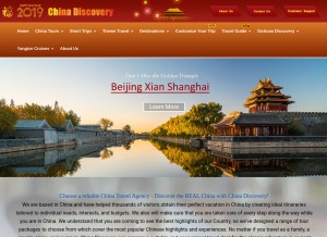 How chinadiscovery.com looks like on a tablet such as an iPad.