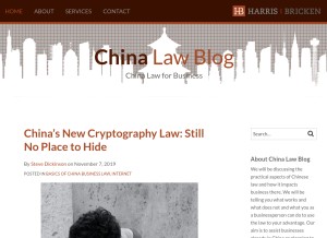 How chinalawblog.com looks like on a tablet such as an iPad.