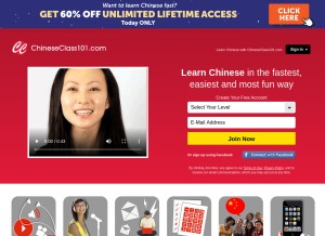 How chineseclass101.com looks like on a tablet such as an iPad.