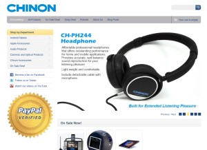 How chinonusa.com looks like on a tablet such as an iPad.