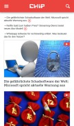 How chip.de looks like on a mobile device such as an iPhone.