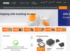 How chipdatas.com looks like on a tablet such as an iPad.