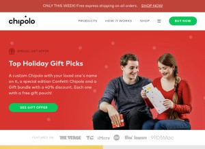 How chipolo.net looks like on a tablet such as an iPad.