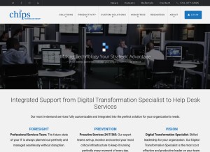 How chipstechnologygroup.com looks like on a tablet such as an iPad.