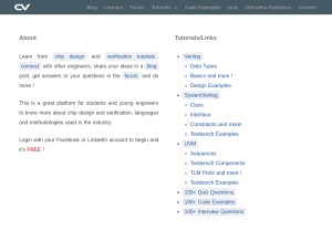 How chipverify.com looks like on a tablet such as an iPad.