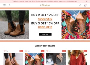 How chloebuy.com looks like on a tablet such as an iPad.