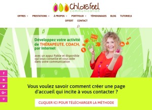 How chlorofeel.com looks like on a tablet such as an iPad.