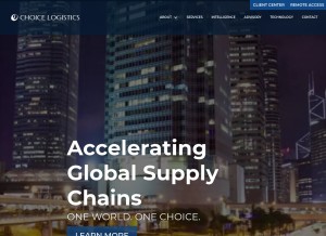 How choicelogistics.com looks like on a tablet such as an iPad.