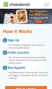 How choicelunch.com looks like on a mobile device such as an iPhone.