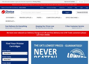 How choicestationery.com looks like on a tablet such as an iPad.