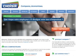 How choisir.com looks like on a tablet such as an iPad.
