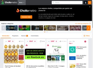 How chollometro.com looks like on a tablet such as an iPad.