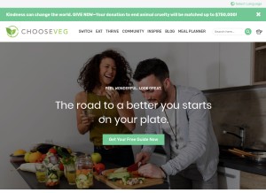 How chooseveg.com looks like on a tablet such as an iPad.