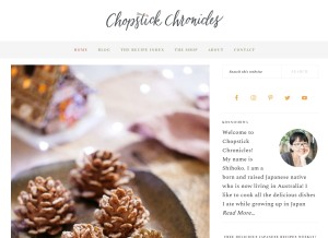 How chopstickchronicles.com looks like on a tablet such as an iPad.