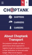 How choptanktransport.com looks like on a mobile device such as an iPhone.