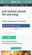 How chordify.net looks like on a mobile device such as an iPhone.