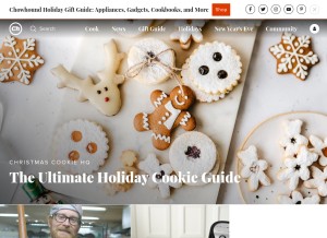 How chowhound.com looks like on a tablet such as an iPad.