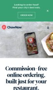 How chownow.com looks like on a mobile device such as an iPhone.