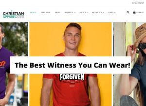 How christianapparel.org looks like on a tablet such as an iPad.