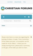 How christianforums.com looks like on a mobile device such as an iPhone.