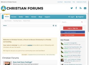How christianforums.com looks like on a tablet such as an iPad.