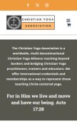 How christianyogaassociation.org looks like on a mobile device such as an iPhone.