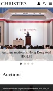 How christies.com looks like on a mobile device such as an iPhone.