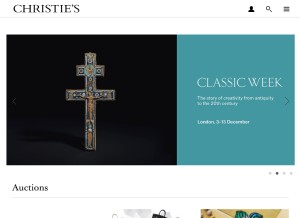 How christies.com looks like on a tablet such as an iPad.