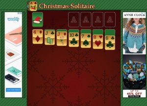 How christmas-solitaire.com looks like on a tablet such as an iPad.