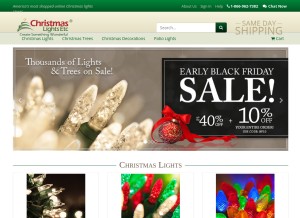 How christmaslightsetc.com looks like on a tablet such as an iPad.