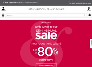 How christopherandbanks.com looks like on a tablet such as an iPad.