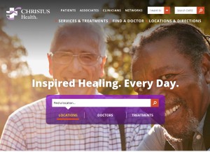 How christushealth.org looks like on a tablet such as an iPad.