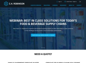 How chrobinson.com looks like on a tablet such as an iPad.