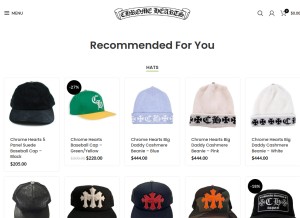 How chromeheartshat.shop looks like on a tablet such as an iPad.