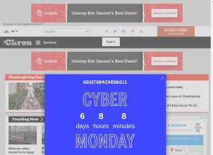 How chron.com looks like on a tablet such as an iPad.