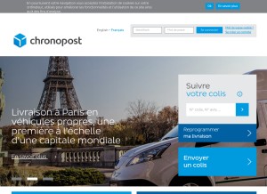How chronopost.fr looks like on a tablet such as an iPad.