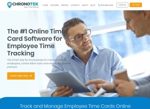 How chronotek.net looks like on a tablet such as an iPad.