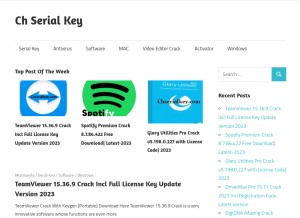 How chserialkey.org looks like on a tablet such as an iPad.