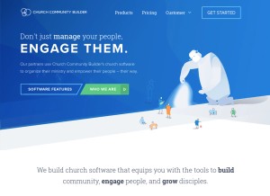 How churchcommunitybuilder.com looks like on a tablet such as an iPad.