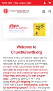 How churchgrowth.org looks like on a mobile device such as an iPhone.