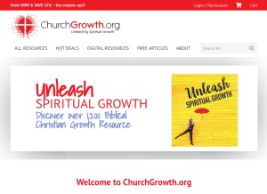 How churchgrowth.org looks like on a tablet such as an iPad.