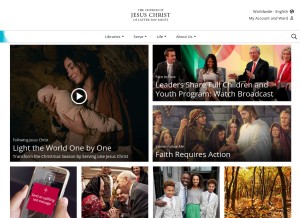How churchofjesuschrist.org looks like on a tablet such as an iPad.