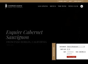 How chwinery.com looks like on a tablet such as an iPad.